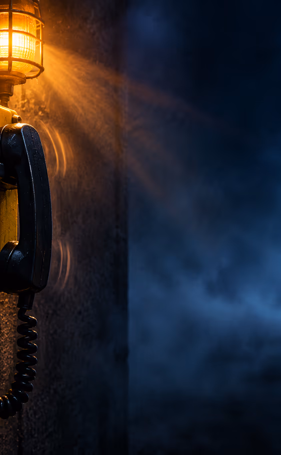 Worker wearing orange safety gear, respirator mask, safety glasses, and a helmet with a headlamp in a dimly lit environment.